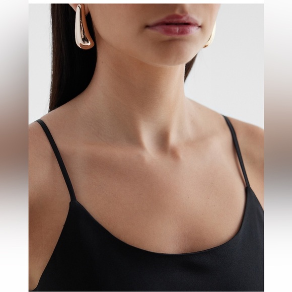 Express Satin Scoop Neck Midi Downtown Cami Slip Dress Sz-S - Picture 7 of 8